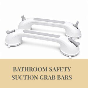 Bathroom Safety Suction Grab Bars Set of 2 Non-Slip Shower Tub Assist Handle